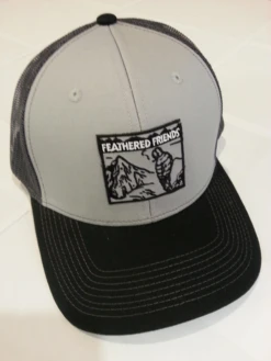 Feathered Friends Smoking Man Pro Style Trucker Hat -Feathered Friends Shop feathered friends smoking man pro style trucker hat gray black charcoal