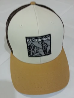 Feathered Friends Smoking Man Pro Style Trucker Hat -Feathered Friends Shop feathered friends smoking man pro style trucker hat stone amber brown