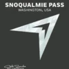 Snoqualmie Pass Topographic Ski Map -Feathered Friends Shop snoqualmie pass backcountry ski map